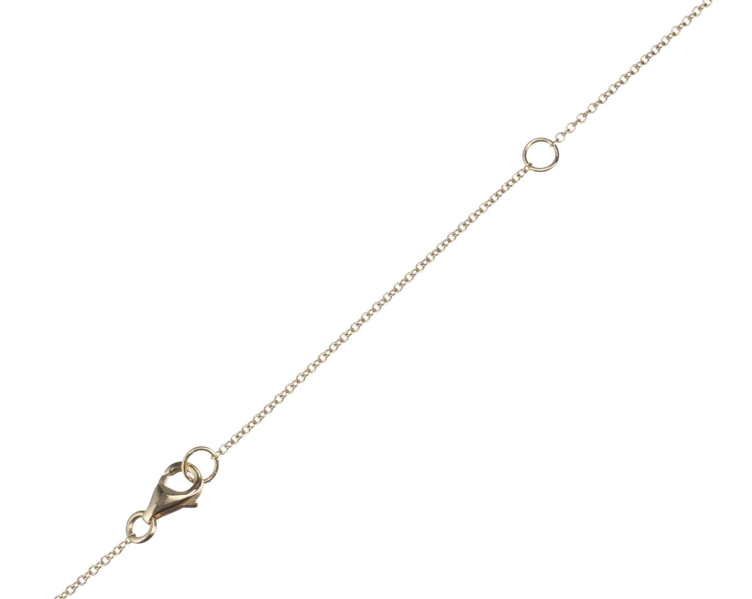 Women's Sapphire Slice and Diamond 18 Karat Gold Necklace For Sale