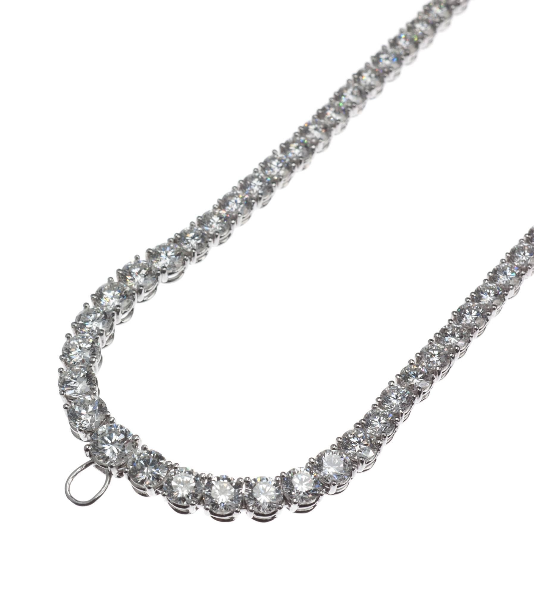 Contemporary Diamond Platinum Riviera Necklace For Sale