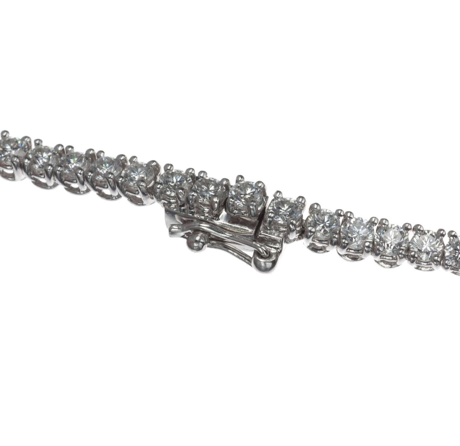 Diamond Platinum Riviera Necklace For Sale 2