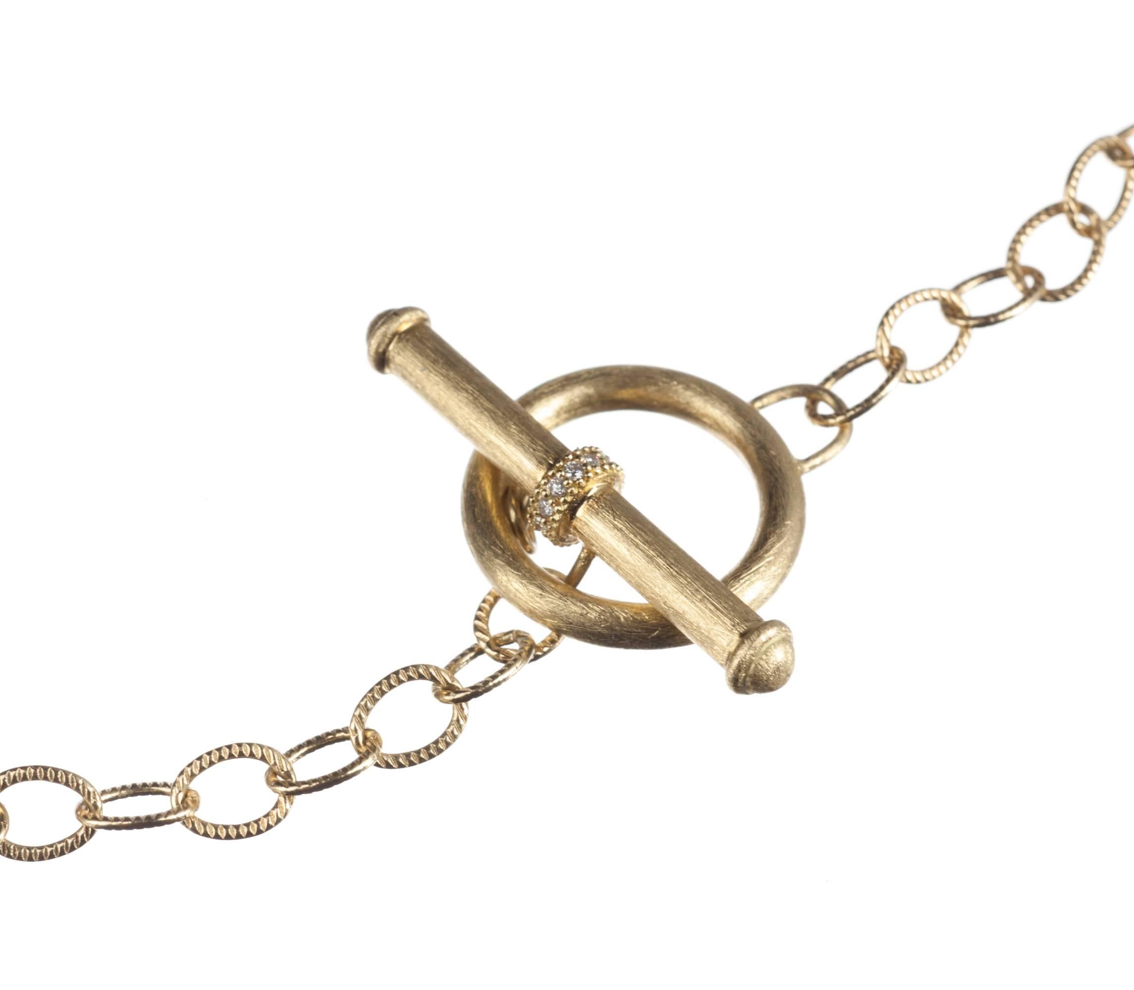 Women's Jude Frances Diamond Toggle Chain Necklace in 18 Karat Yellow Gold For Sale