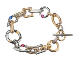 Steven Kretchmer “Jazz” Bracelet in Yellow Gold and Platinum