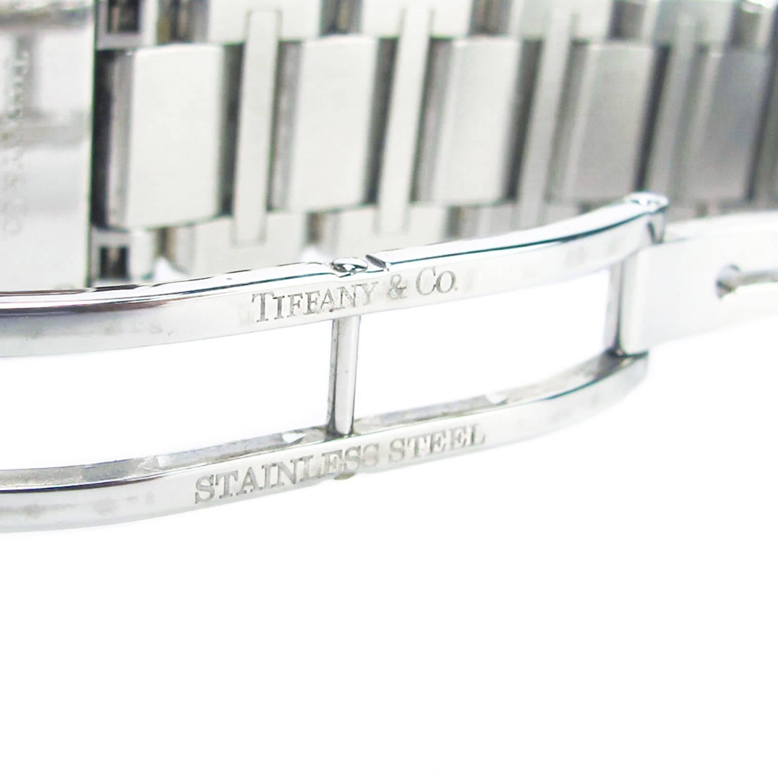 Tiffany & Co. Stainless Steel Diamond Grand Quartz Resonator wristwatch  For Sale 2
