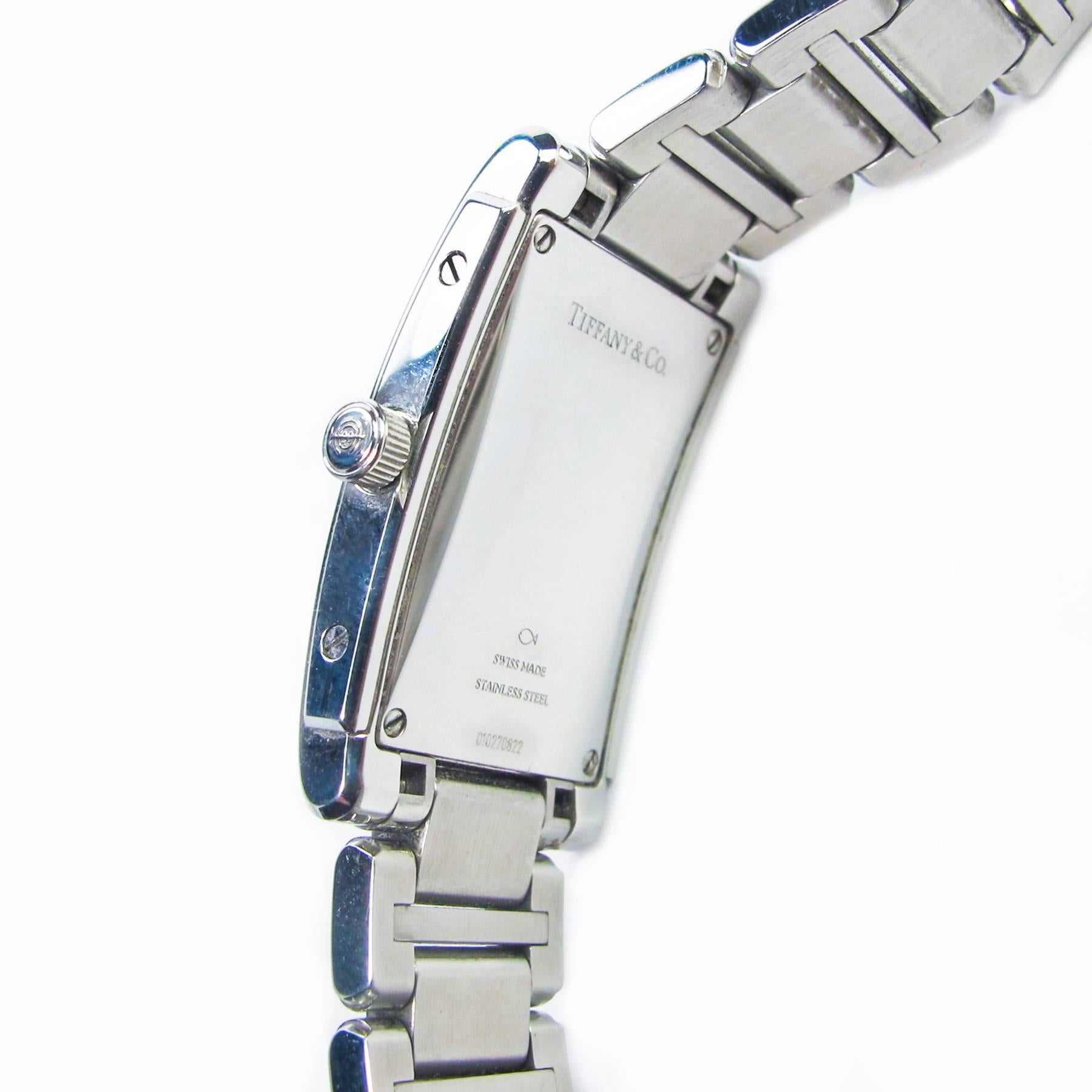 Women's Tiffany & Co. Stainless Steel Diamond Grand Quartz Resonator wristwatch  For Sale