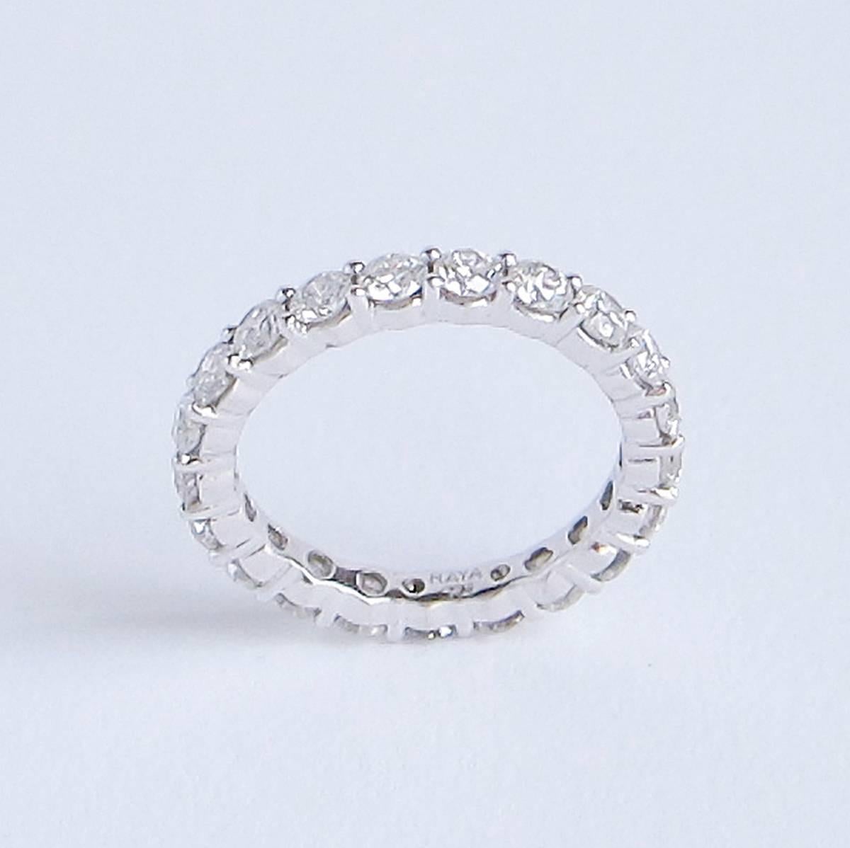 2.31 Carat Diamond and White Gold Eternity Band Ring For Sale 1