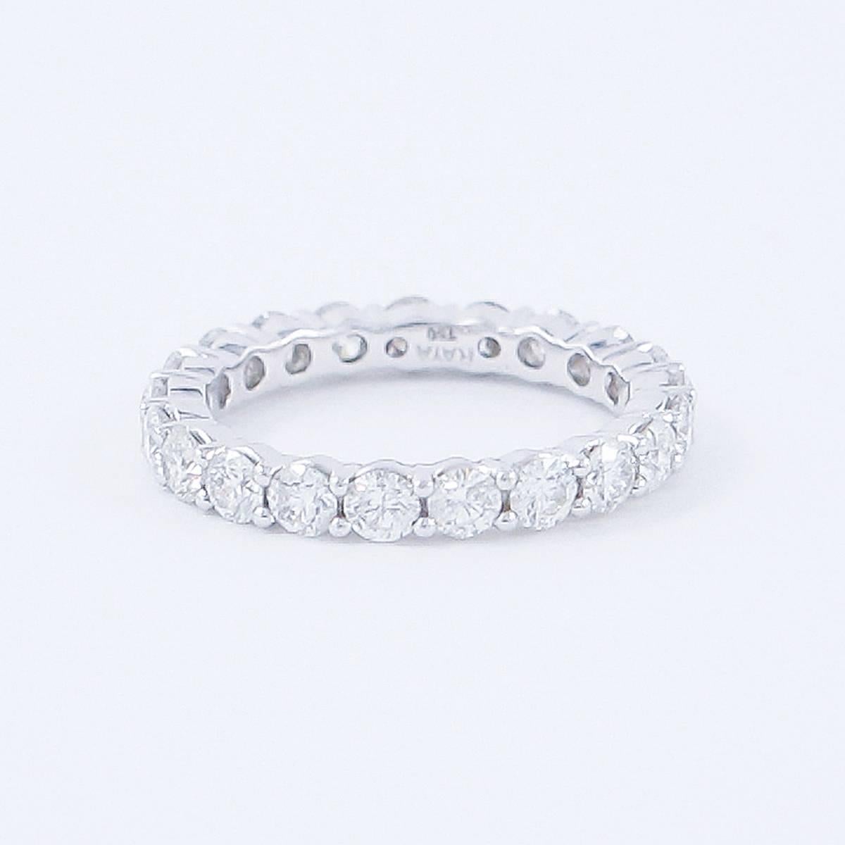 Women's 2.31 Carat Diamond and White Gold Eternity Band Ring For Sale