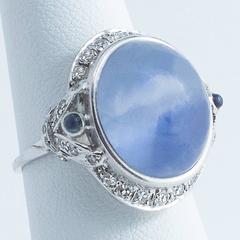 Blue Star Sapphire Diamond Ring