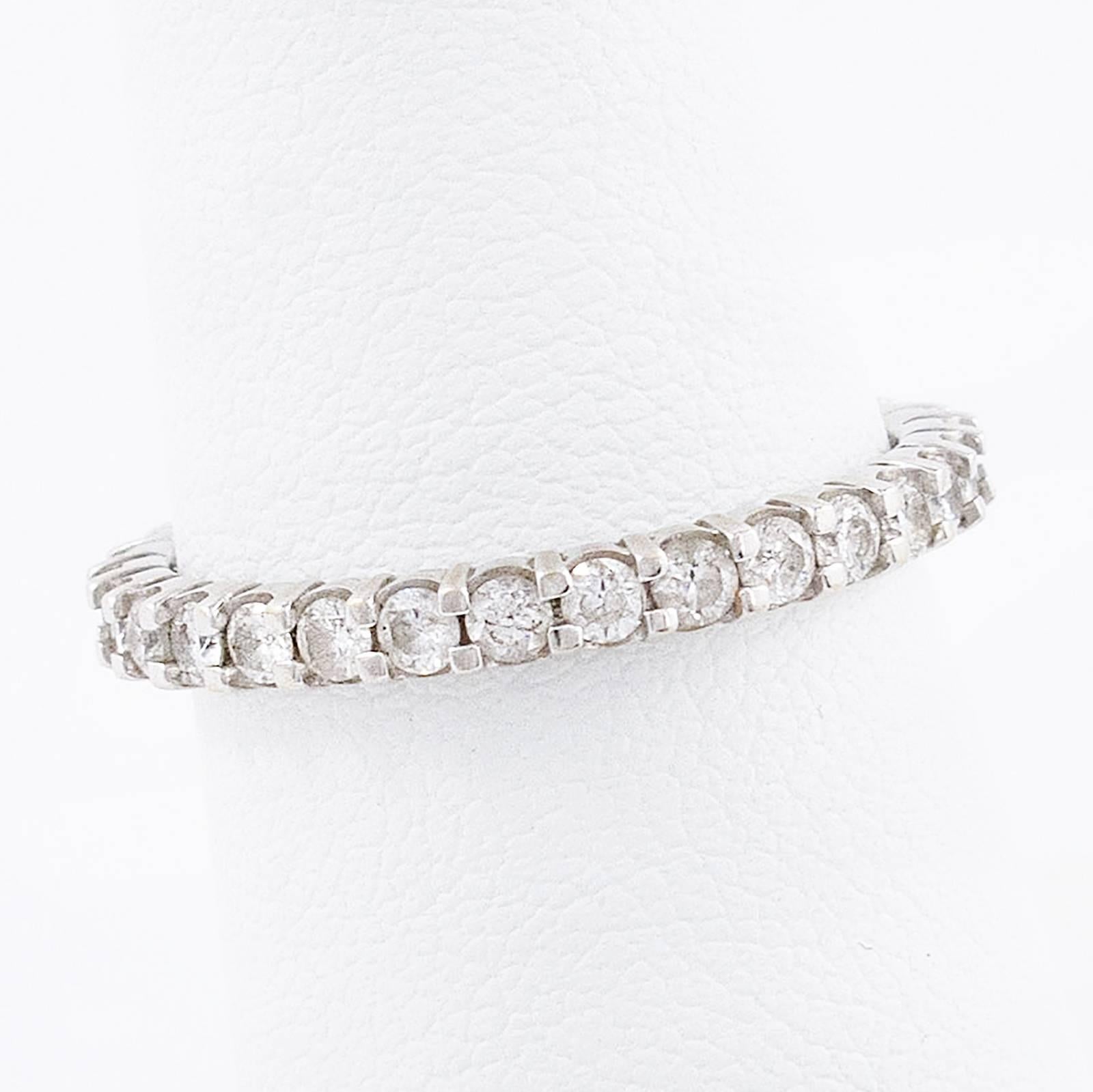 Contemporary Diamond White Gold Eternity Stacker Band Ring