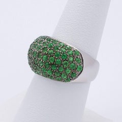2.12 Carat Tsavorite Garnet White Gold Band Ring