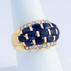 Bodacious Blue Sapphire and Diamond Band