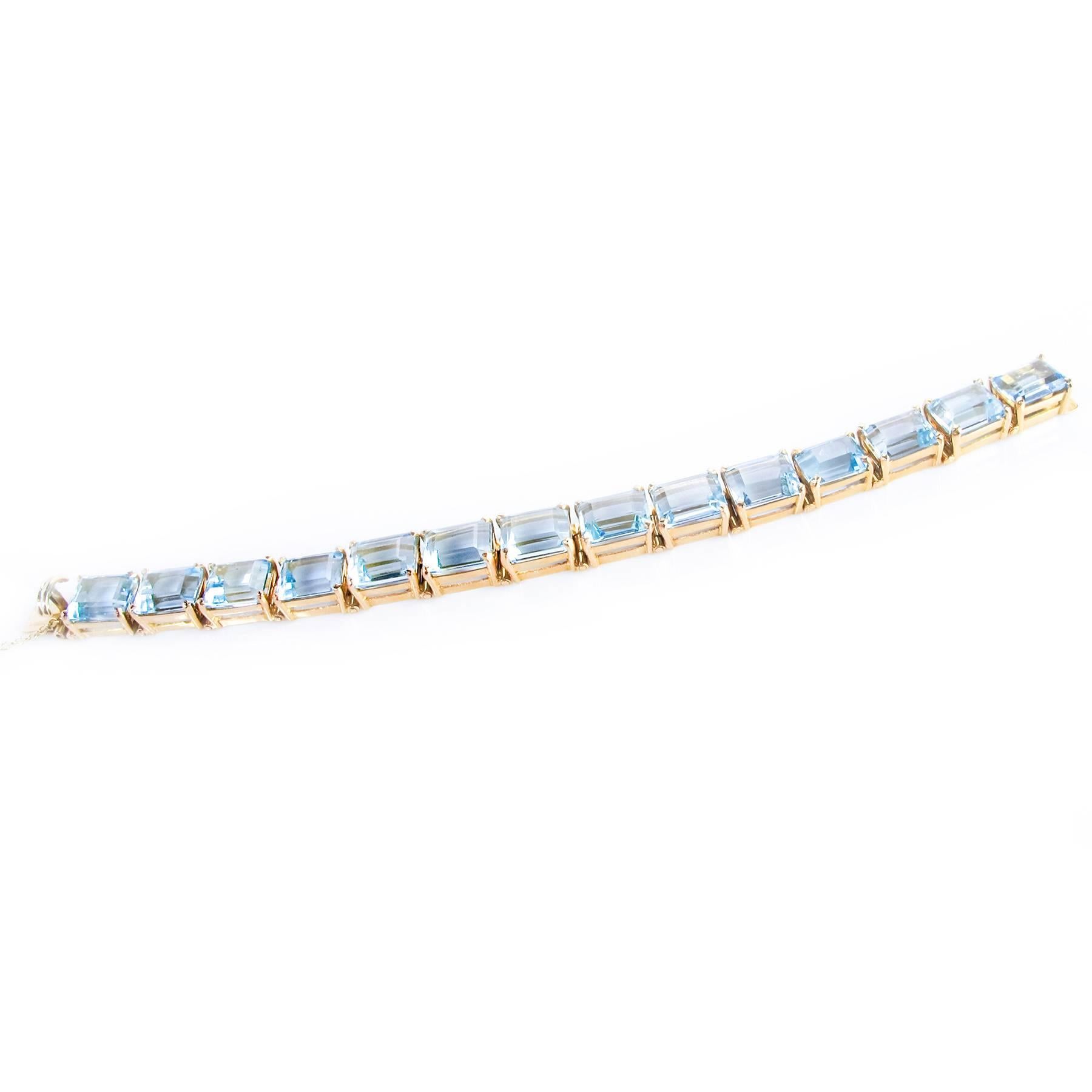 Krause 70 Carat Aquamarine Gold Bracelet 2