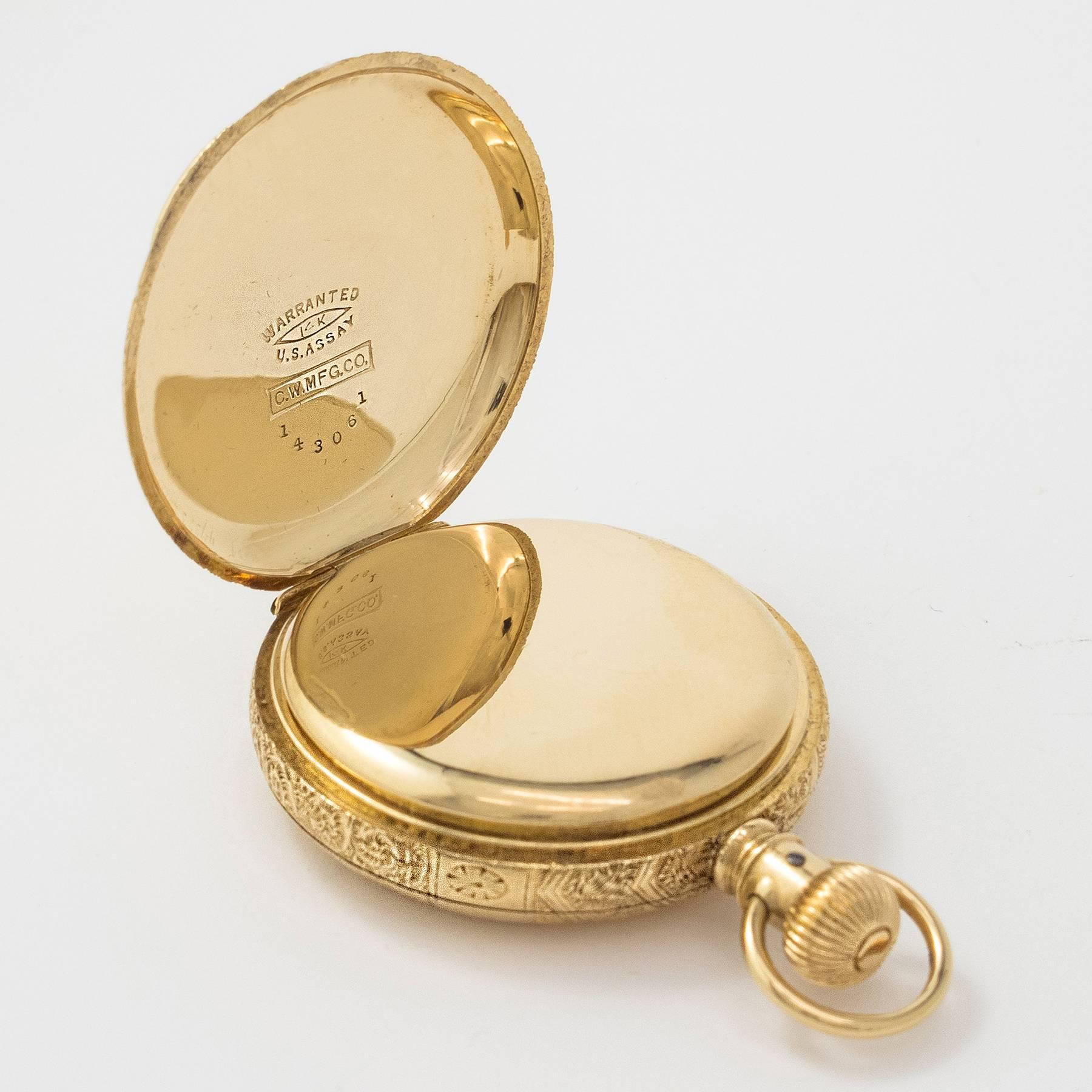 Victorian Agassiz Yellow Gold Hunter Case Pocket Watch For Sale 5
