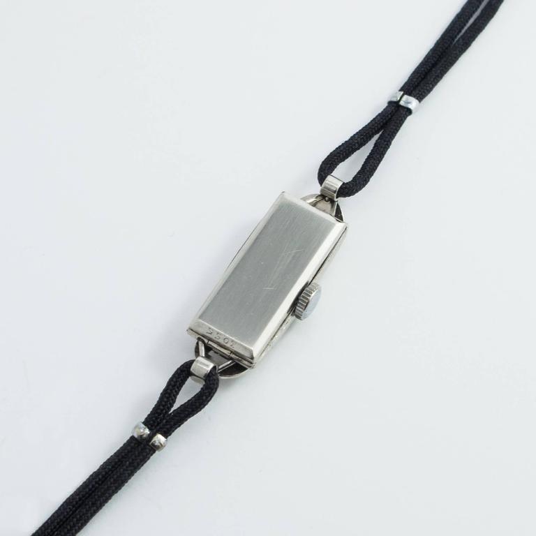 Art Deco Ladies Platinum Diamond Wristwatch For Sale at 1stDibs