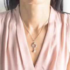 Belle Époque Pearl Diamond Platinum Necklace