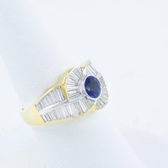 Striking 7.92 Carat Diamond Sapphire Ring