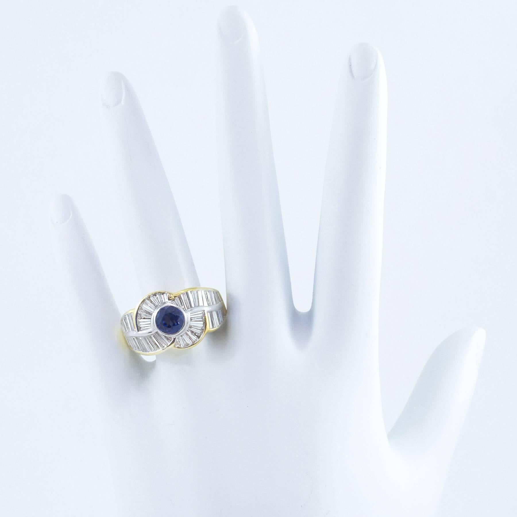 Striking 7.92 Carat Diamond Sapphire Ring For Sale 1
