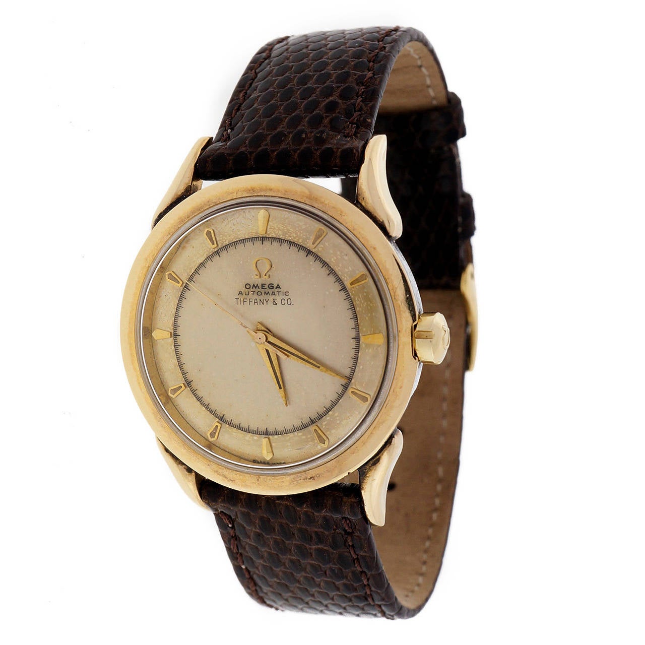 Omega Gilt and Stainless Steel Automatic Wristwatch Retailed by Tiffany and  Co For Sale at 1stDibs