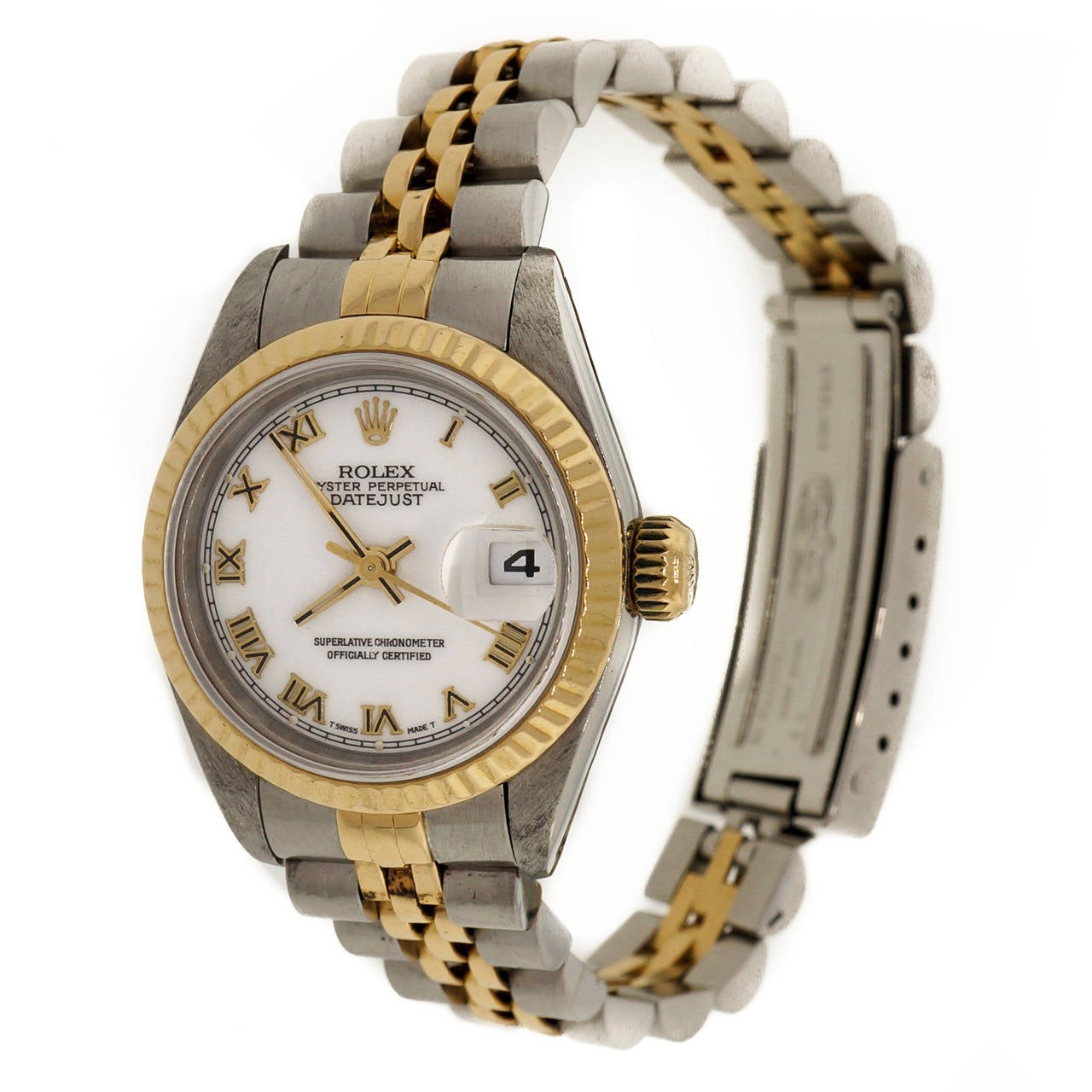 Rolex Lady
s Yellow Gold and Stainless Steel Datejust Wristwatch Ref 69173