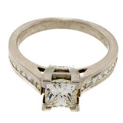 Princess Cut Diamond Channel Set Platinum Engagement Ring 4