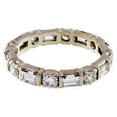 Peter Suchy Round Baguette Diamond Platinum Eternity Band Ring