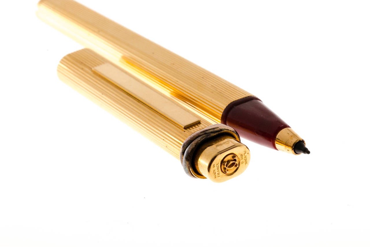 Cartier Gold Plate Felt Tip Pen In Good Condition In Stamford, CT