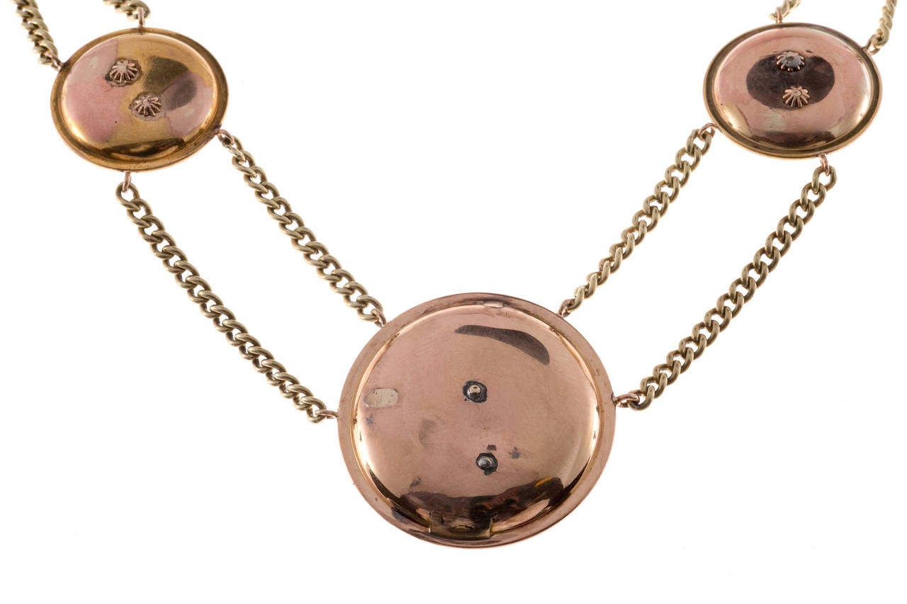 Set viktorianisches Gold-Almond-Halskette-Ohrring (Viktorianisch) im Angebot