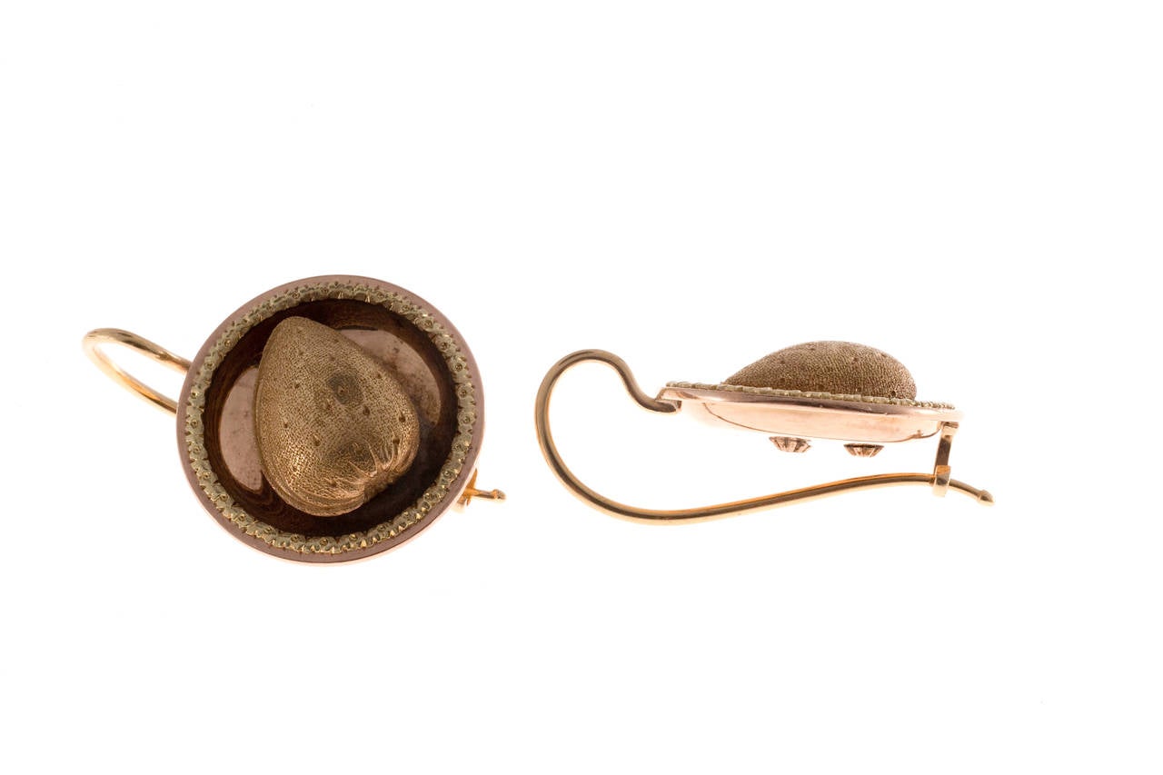 Set viktorianisches Gold-Almond-Halskette-Ohrring Damen im Angebot