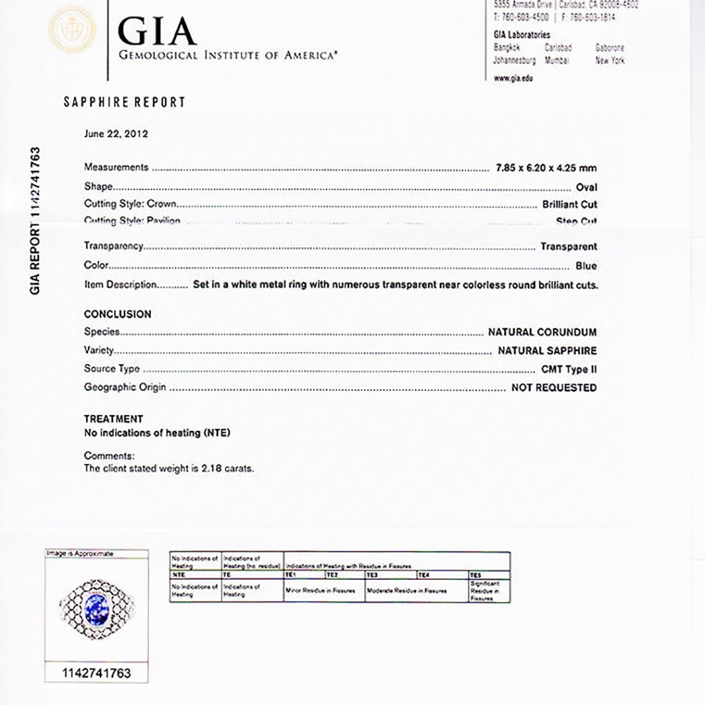 GIA zertifizierter natürlicher blauer Saphir Diamant Dome Cluster Cocktail Ring Herren im Angebot