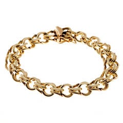 Double Spiral Link Yellow Gold Bracelet