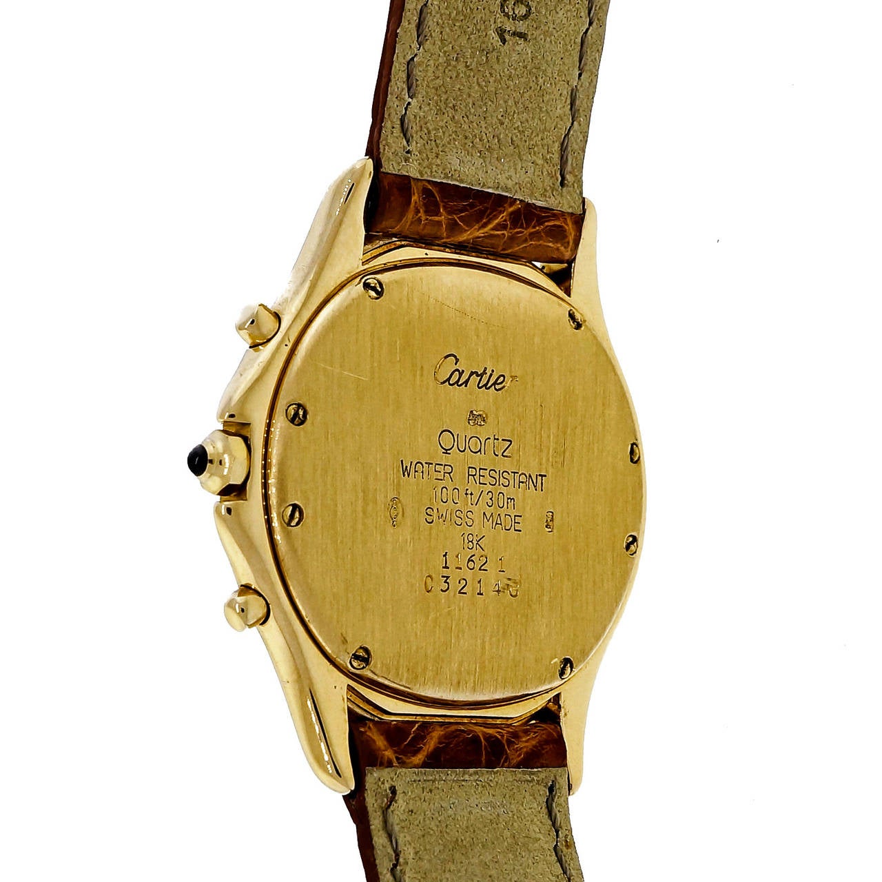Men's Cartier Yellow Gold Date Chronograph Wristwatch 