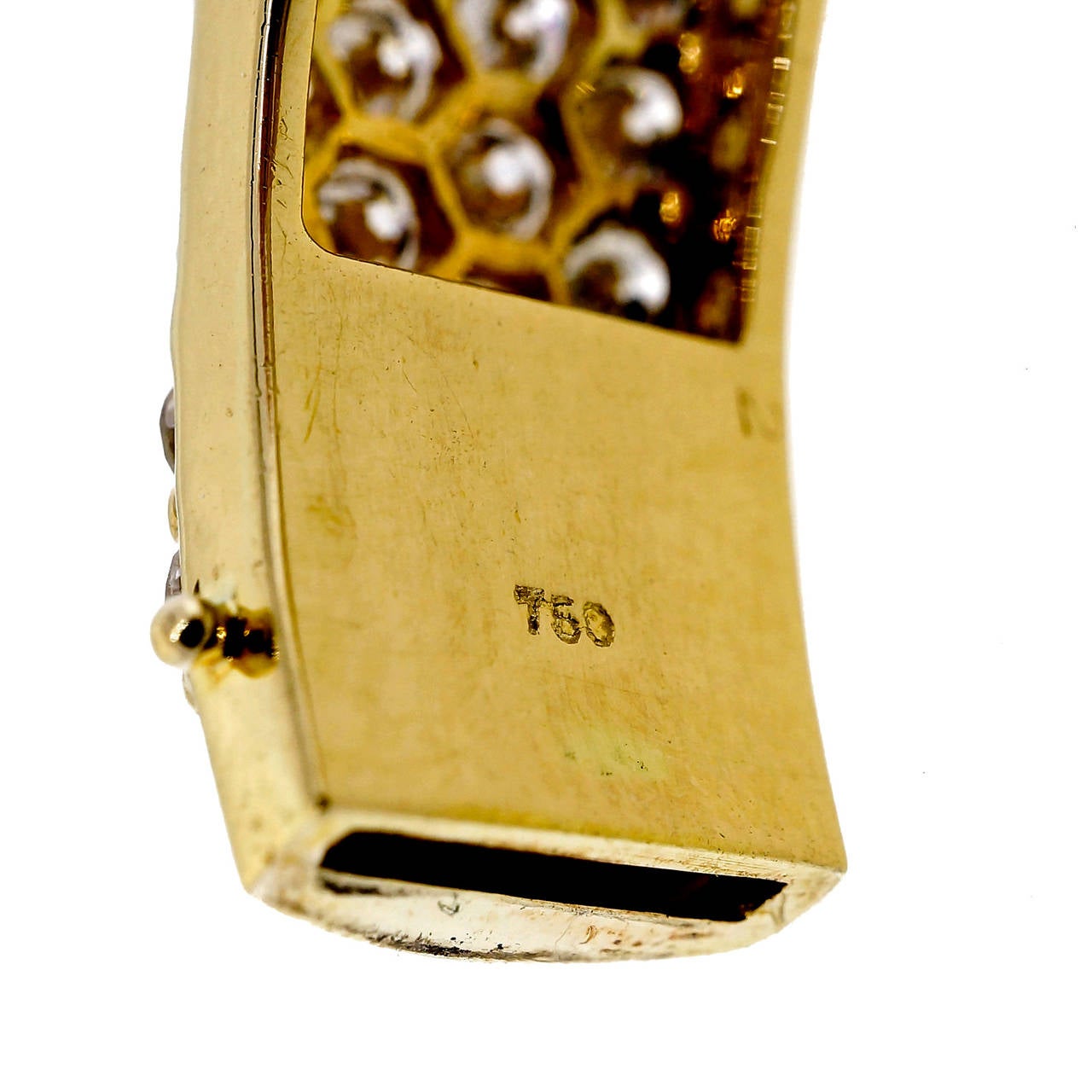 Women's 1960s Diamond Gold Bangle Bracelet
