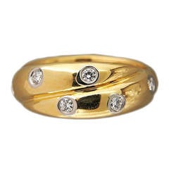 Tiffany & Co. Diamond Gold Platinum Etoile Criss Cross Ring