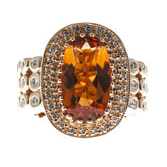 Sonia B Citrine Diamond Gold Ring 7