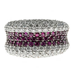 Sonia B Ruby Diamond Gold Dome Ring 9