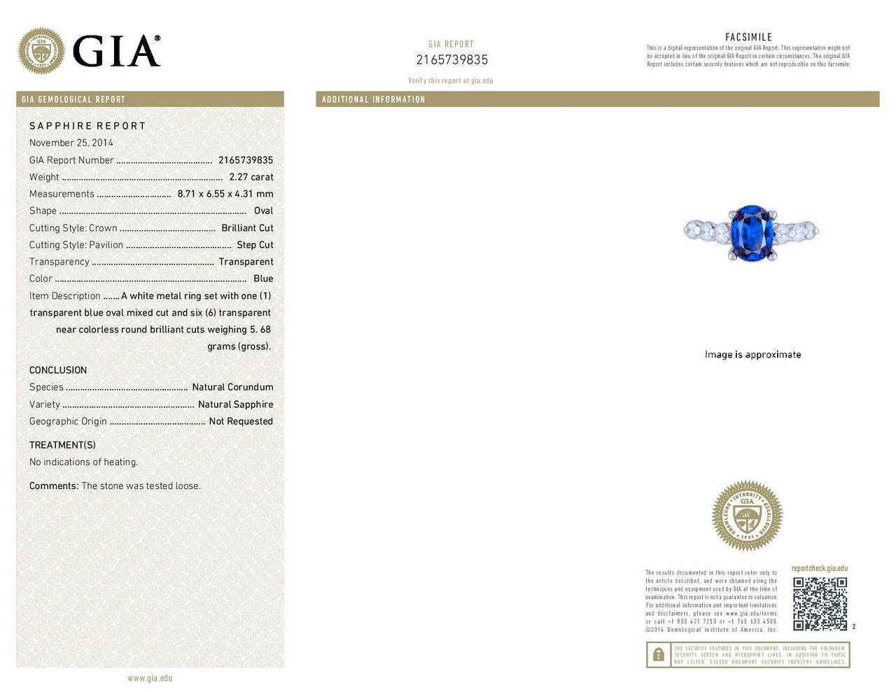 Peter Suchy GIA 2.27 Carat Blue Oval Sapphire Diamond Platinum Engagement Ring In Excellent Condition In Stamford, CT