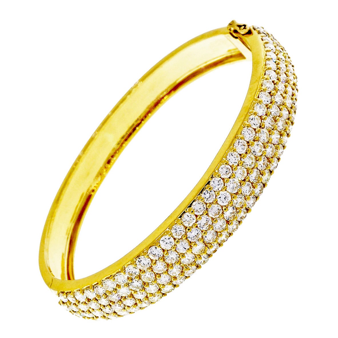 1960s Diamond Gold Bangle Bracelet