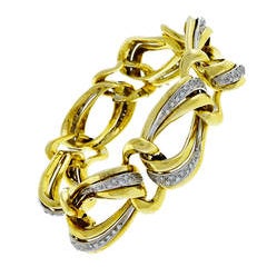 Diamond Gold Swirl Link Bracelet 2