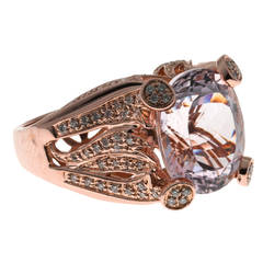 Sonia B Pink Kunzite Diamond Gold Ring 9