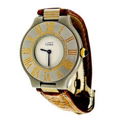 Cartier Damen-Edelstahl Must de Cartier 21 Armbanduhr circa 2000