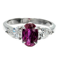 Peter Suchy GIA Certified 2.02 Carat Ruby Diamond Platinum Engagement Ring