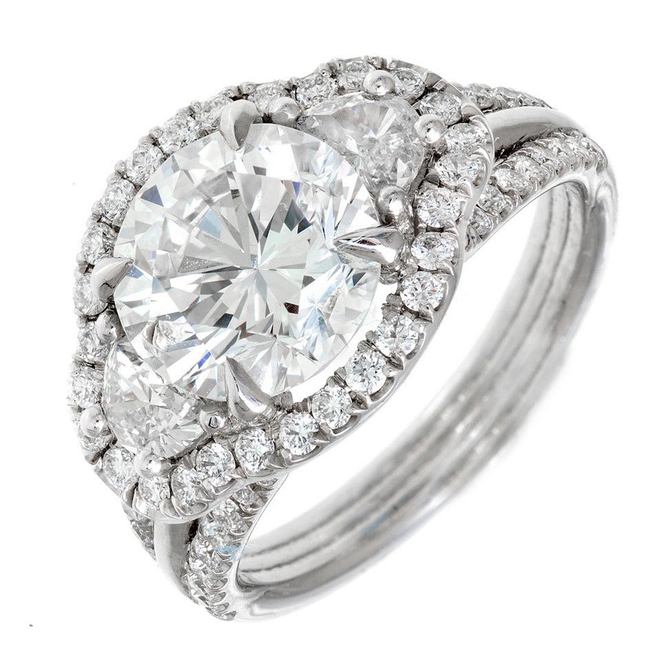 Peter Suchy 3.00 Carat Diamond Three-Stone Platinum Engagement Ring