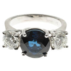Peter Suchy Natural Sapphire Diamond Platinum Ring 5