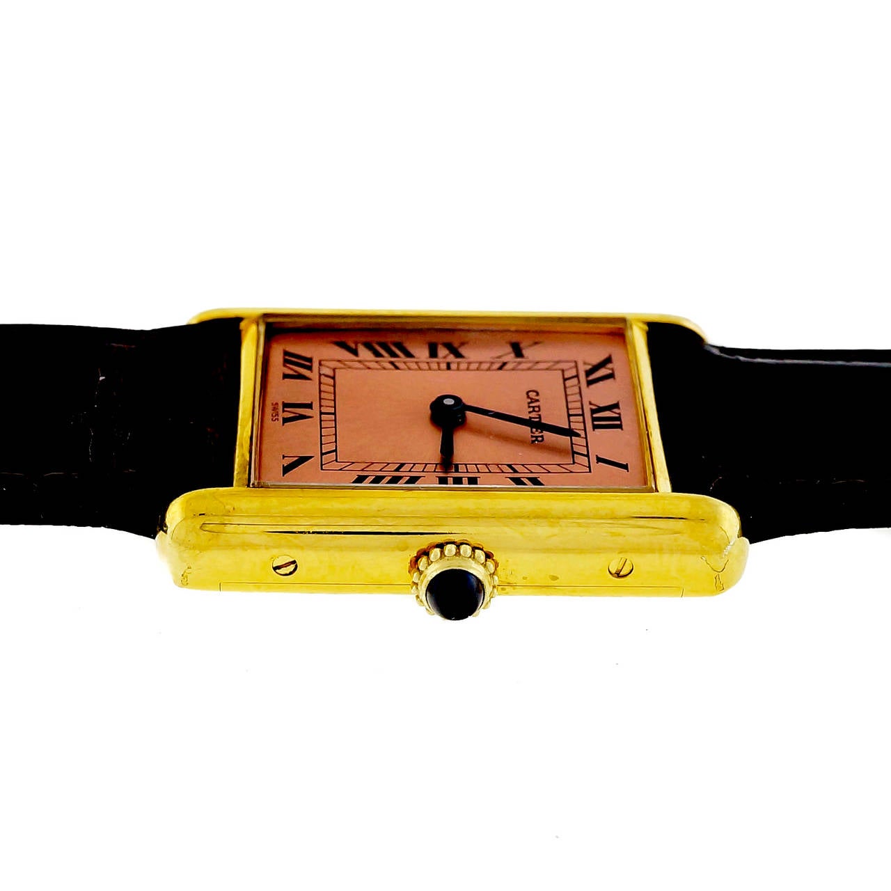 Women's Cartier Lady's Gold Plate on Silver Tank Strap Wristwatch