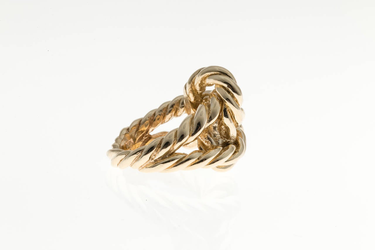 Solid Twisted Wire Gold Knot Ring For Sale at 1stdibs