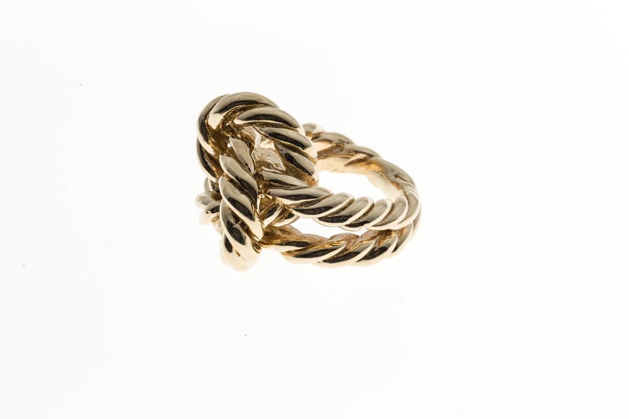 Solid Twisted Wire Gold Knot Ring For Sale at 1stdibs