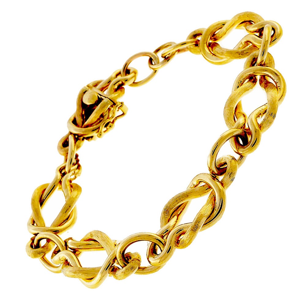 Gold Knot Link Bracelet circa 1950 at 1stDibs