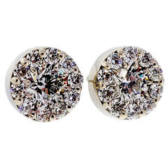 Hearts on Fire Diamond Gold Halo Earrings 11