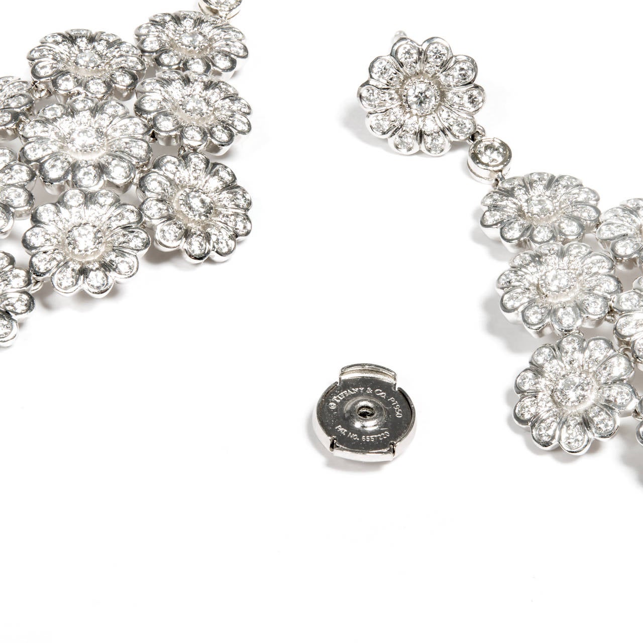 Kronleuchter-Ohrringe von Tiffany & Co. mit 4,15 Karat Diamanten aus Platin (Rundschliff) im Angebot