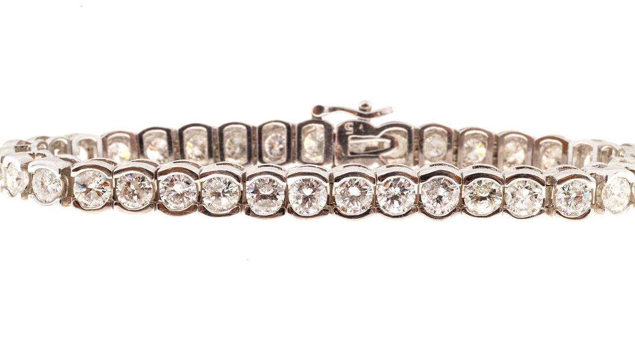 Peter Suchy Design Semi Bezel Brilliant Cut Diamond Gold Bracelet