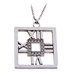 Tiffany & Co. Diamond Gold Atlas Pendant Necklace 12