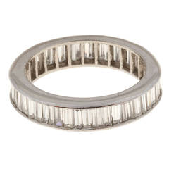 Peter Suchy Design Baguette Diamond Platinum Ring Band 6